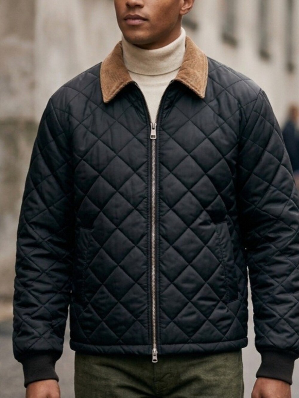Levi’s Men’s Quilted Bomber Jacket with Corduroy Collar - Size Medium